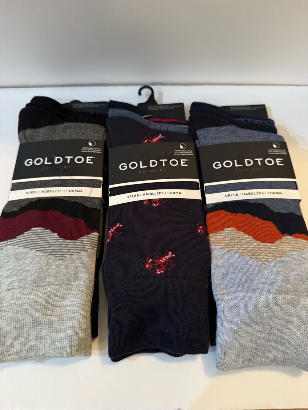 3 GOLDTOE EDITION Men's Dress Socks Shoe Size 6-12.5 3 Pack Each